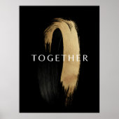 Poster TOGETHER Gold Abstract Brushstroke Art for Couples (Devant)