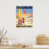 Poster Toggenburg, ski dans la neige, Suisse (Cuisine)