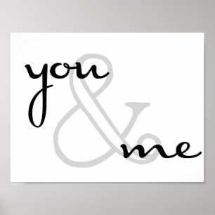 Poster toi et moi design moderne noir blanc amour