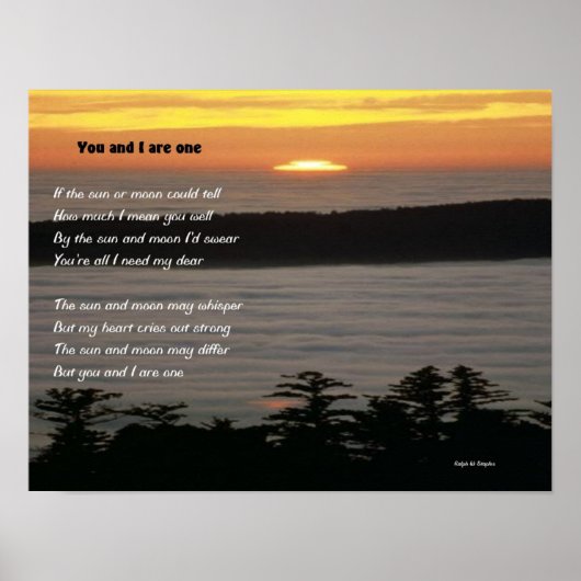 Poster Toi et moi sommes un (Devant)