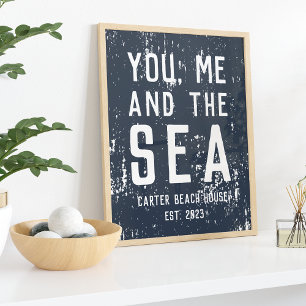 Poster Toi, moi et la mer Maison de plage personnalisée