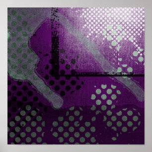 Poster Toile Abstraite de granit métallique violet