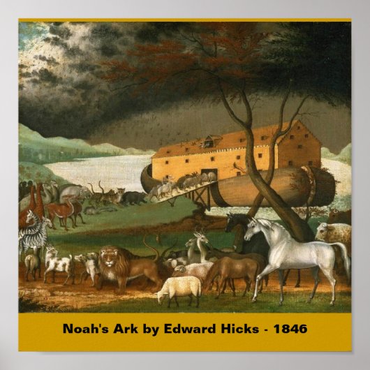 Poster Toile : Arche de Noé par Edward Hicks - 1846 (Devant)