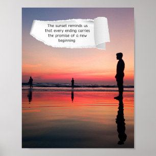 Poster Toile artistique inspirante du coucher de soleil s