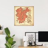 Poster Toile Botanique vintage. (Bureau à domicile)