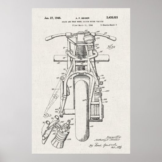 Poster Toile | Brevet de motocycles (Devant)