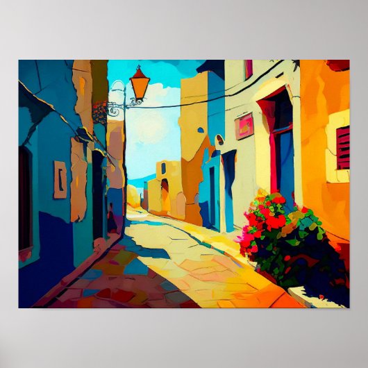 Poster Toile Cityscape Abstraite Imprimer Stree Contempor (Devant)