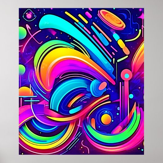 Poster Toile cosmique : un univers de couleurs (Devant)