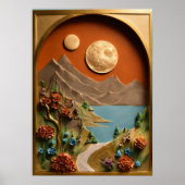 Poster "Toile d'argile : Magie lune dans les Alpes suisse (Devant)