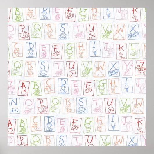 Poster Toile d'arrière-plan ABC Crayon (Devant)