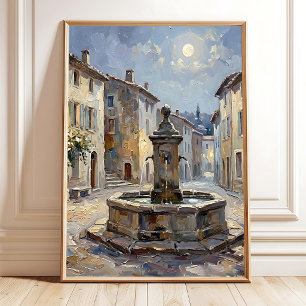 Poster Toile d'art de campagne hivernale