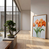Poster Toile d'art Orange Orchidée