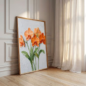 Poster Toile d'art Orange Orchidée