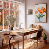 Poster Toile d'art Orange Orchidée
