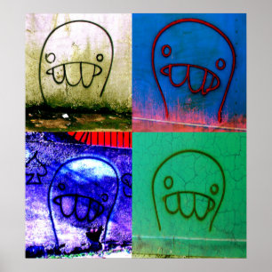 Poster Toile de caractères Grafitti