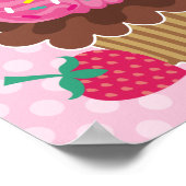 Poster Toile de cupcake à fraises et chocolat Imprimer (Coin)