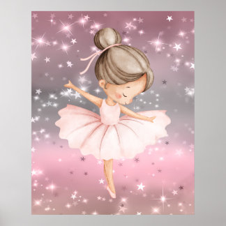 Poster Toile de danseuse ballerine étincelante