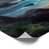 Poster Toile de feu et de fumée, Volcan (Coin)