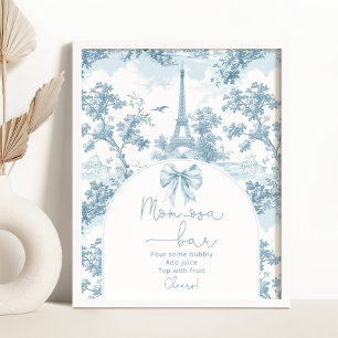Poster Toile de Jouy Bar à cocktails Momosa français