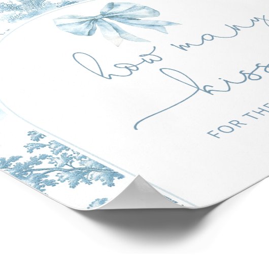 Poster Toile de jouy Bow combien de baisers douche nuptia (Coin)