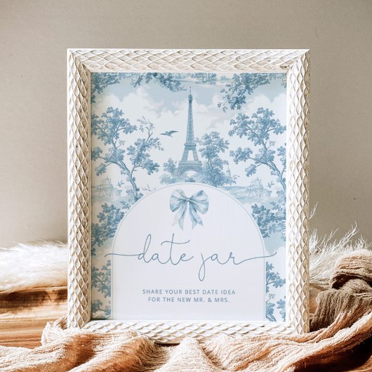 Poster Toile de jouy date nuit idées nuptiale