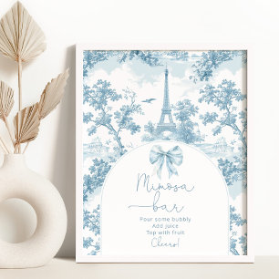 Poster Toile de Jouy French Bow Mimosa bar