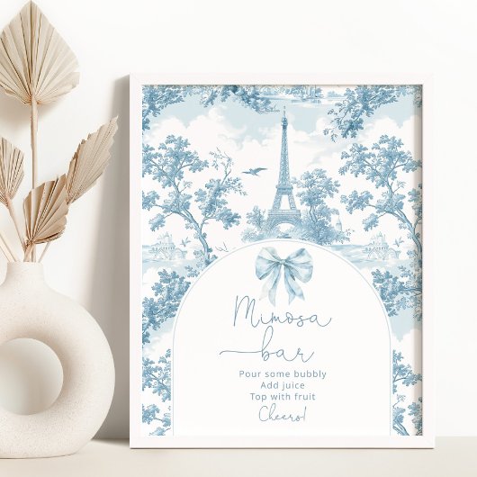 Poster Toile de Jouy French Bow Mimosa bar