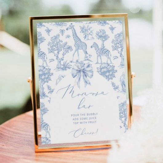 Poster Toile de Jouy Safari animaux Momosa bar