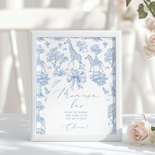 Poster Toile de Jouy Safari animaux Momosa bar