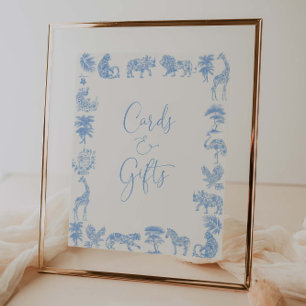 Poster Toile De Jouy Safari Baby showers Cartes Et Cadeau