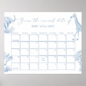 Poster Toile de Jouy Safari Devine le calendrier de la da (Devant)