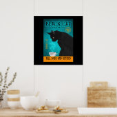 Poster Toile de la société de café en chat noir (Cuisine)