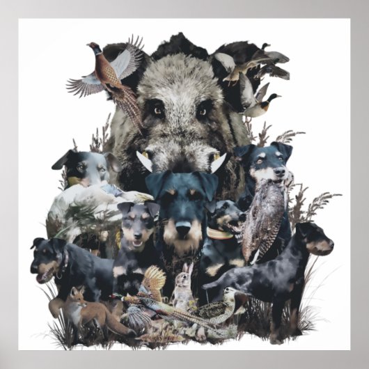 Poster toile de tapisserie Deutscher Jagdterrier Imprimer (Devant)