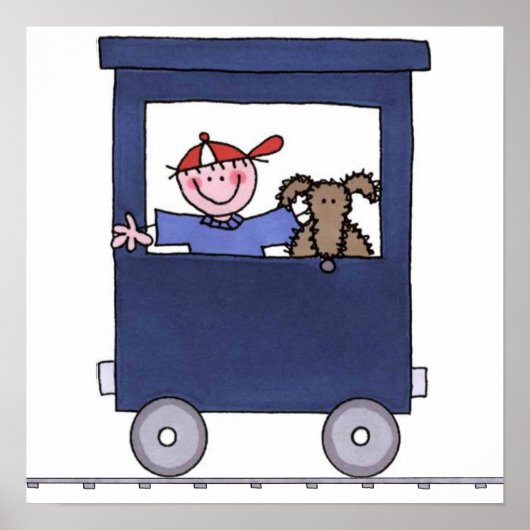 Poster Toile de train peinture (Devant)