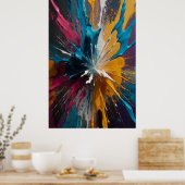 Poster Toile d'explosion couleur Abstraite Mur gras (Cuisine)
