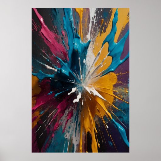 Poster Toile d'explosion couleur Abstraite Mur gras (Devant)