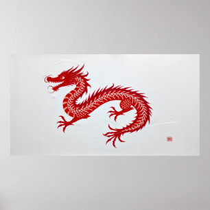 Poster Toile Dragon Rouge