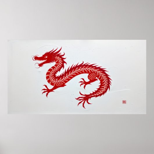Poster Toile Dragon Rouge (Devant)