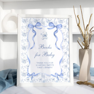 Poster Toile Floral Teddy Bear Livres pour bébé