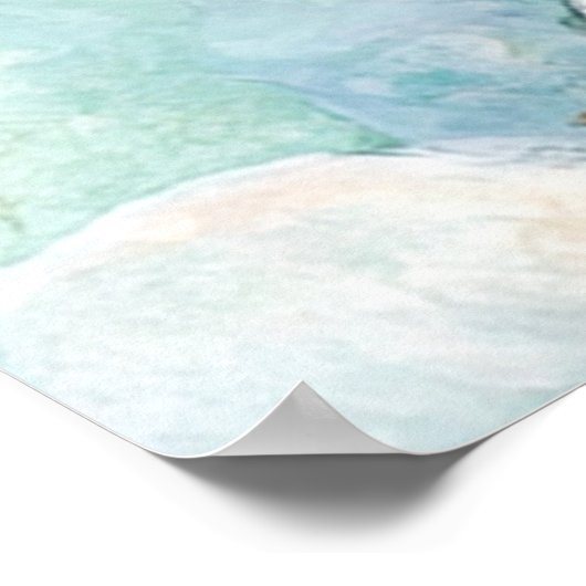 Poster Toile Florale verte de mer (Coin)