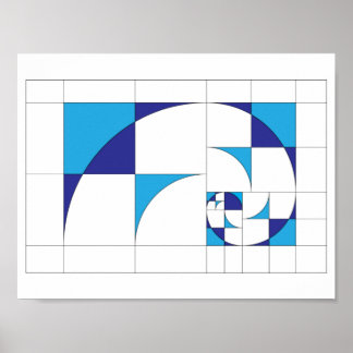 Poster Toile géométrique abstraite Fibonacci