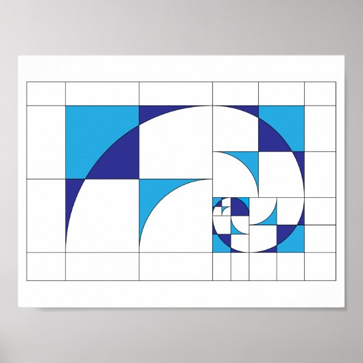 Poster Toile géométrique abstraite Fibonacci (Devant)