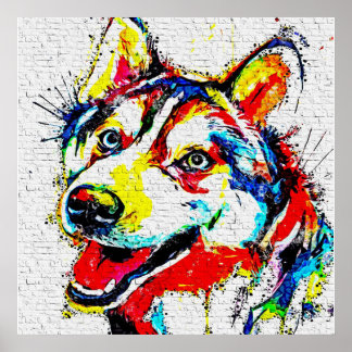 Poster Toile Husky