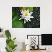 Poster Toile Imprimer Lit d'eau blanche (Bureau à domicile)