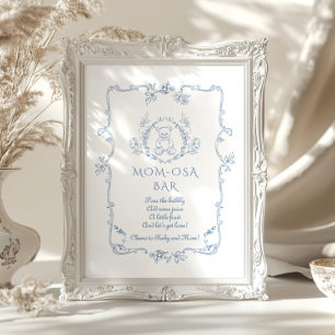 Poster Toile Momosa bar Cadre Vintage Ours en peluche