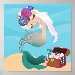 Poster Toile Premium Mermaid (Gloss)