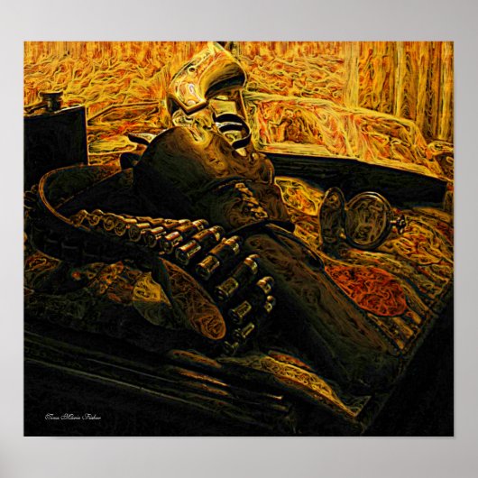 Poster Toile prête pour le cadrage de pistolet et de Hols (Devant)