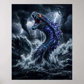 Poster Toile Raz-de-marée du Léviathan de la Tempête