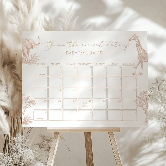 Poster Toile Safari Boho Devine le calendrier de la date 