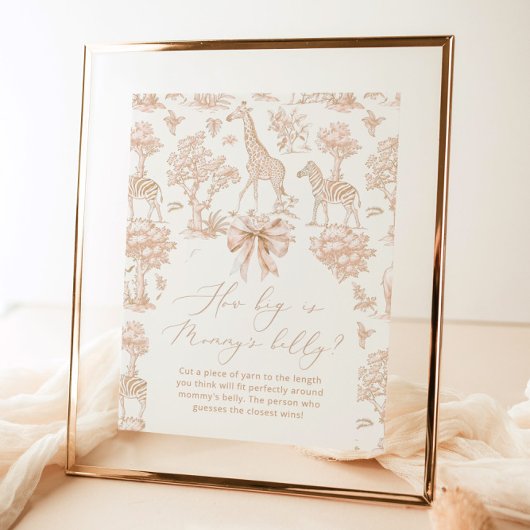 Poster Toile Safari quelle taille est le jeu du ventre de